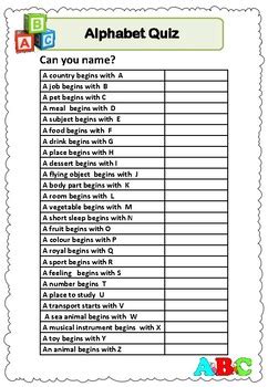 letters of the alphabet test.